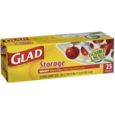 GLAD ZIPPER LOCK STORAGE BAGS GALLON 20 SINGLES